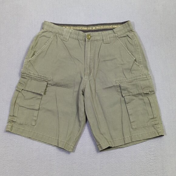 Boy Scouts Shorts Men's 32 Green Cotton Cargo Uniform Canvas Short BSA - Picture 1 of 8
